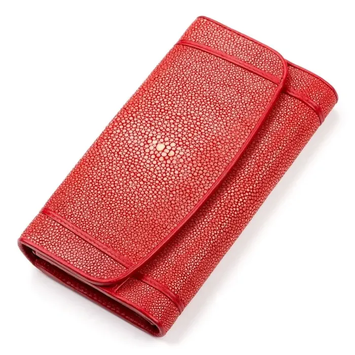 Гаманець жіночий STINGRAY LEATHER 18088 із натуральної шкіри морського ската Червоний