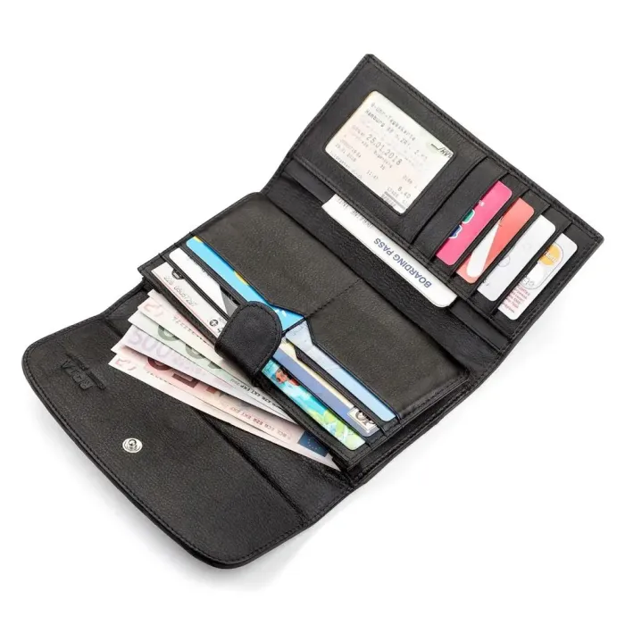 Гаманець жіночий STINGRAY LEATHER 18089 із натуральної шкіри морського ската Чорний