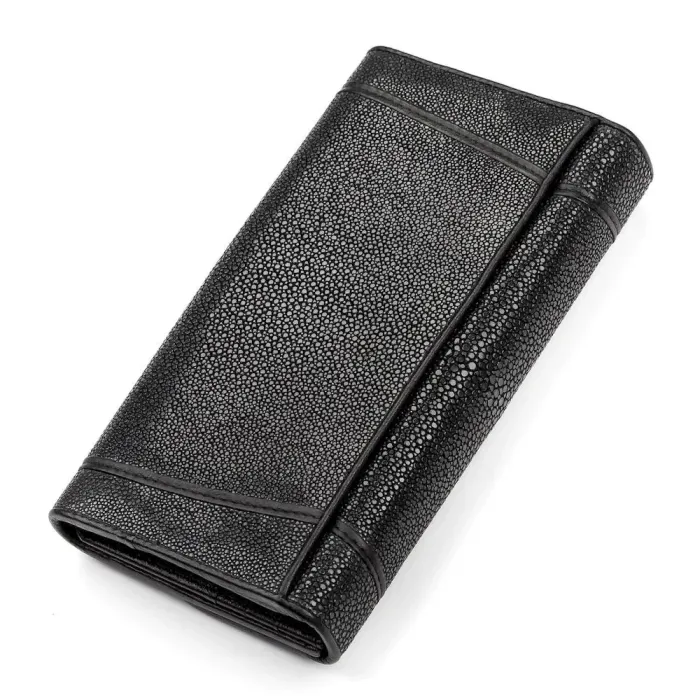 Гаманець жіночий STINGRAY LEATHER 18089 із натуральної шкіри морського ската Чорний