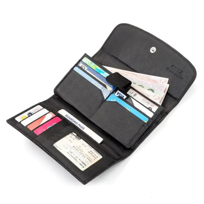 Гаманець жіночий STINGRAY LEATHER 18089 із натуральної шкіри морського ската Чорний