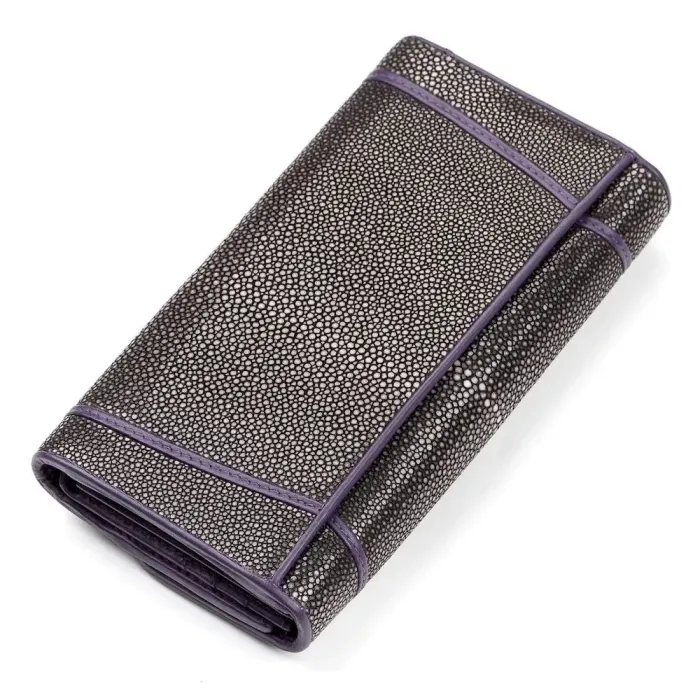 Гаманець жіночий STINGRAY LEATHER 18090 із натуральної шкіри морського ската Фіолетовий