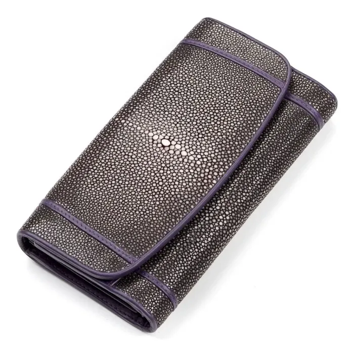 Гаманець жіночий STINGRAY LEATHER 18090 із натуральної шкіри морського ската Фіолетовий