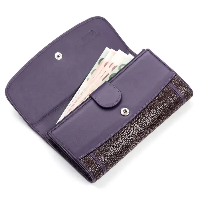 Гаманець жіночий STINGRAY LEATHER 18090 із натуральної шкіри морського ската Фіолетовий