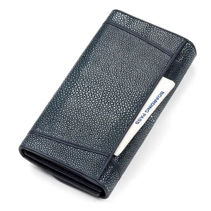 Гаманець жіночий STINGRAY LEATHER 18091 із натуральної шкіри морського скату Синій