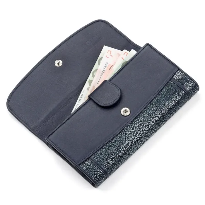 Гаманець жіночий STINGRAY LEATHER 18091 із натуральної шкіри морського скату Синій