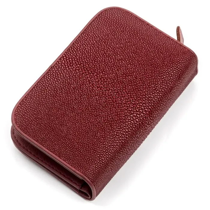 Гаманець жіночий STINGRAY LEATHER 18092 із натуральної шкіри морського ската Бордовий