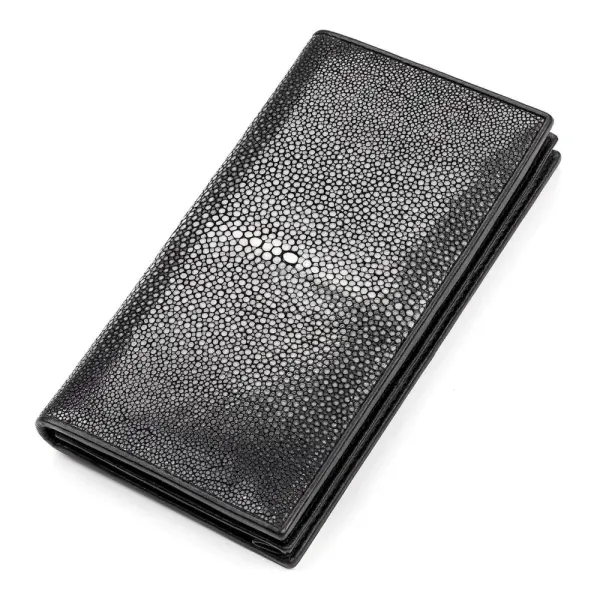 Портмоне STINGRAY LEATHER 18093 із натуральної шкіри морського ската Чорне