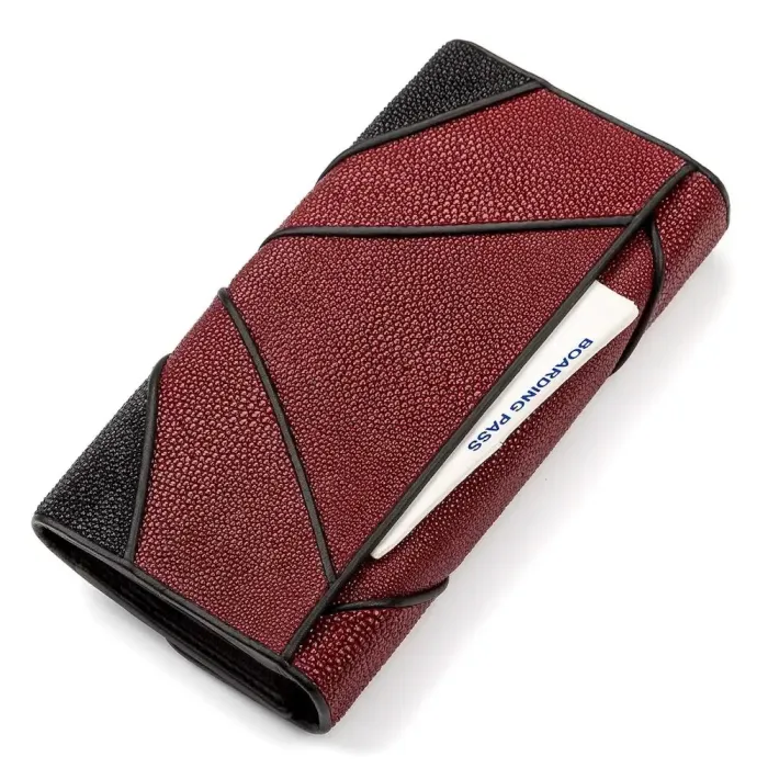 Гаманець жіночий STINGRAY LEATHER 18094 із натуральної шкіри морського ската Чорний