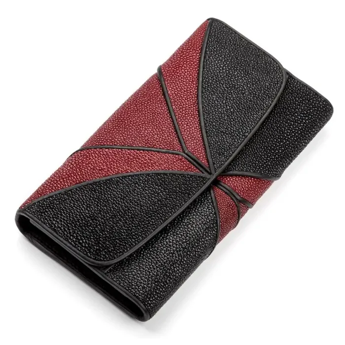 Гаманець жіночий STINGRAY LEATHER 18094 із натуральної шкіри морського ската Чорний