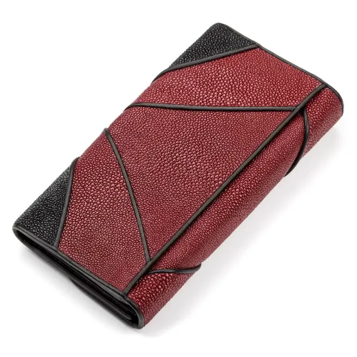 Гаманець жіночий STINGRAY LEATHER 18094 із натуральної шкіри морського ската Чорний