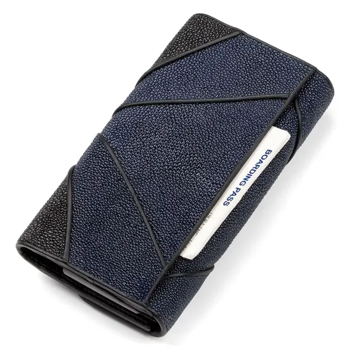 Гаманець жіночий STINGRAY LEATHER 18095 із натуральної шкіри морського ската Чорний