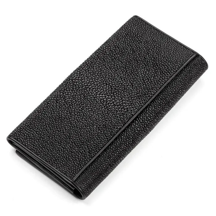 Гаманець жіночий STINGRAY LEATHER 18096 із натуральної шкіри морського ската Чорний