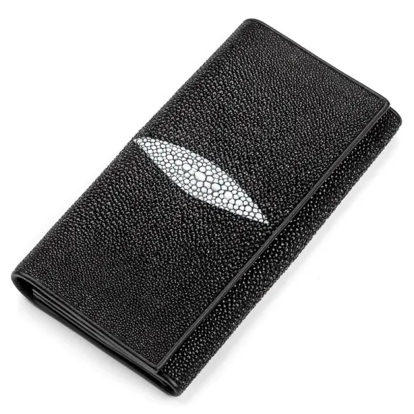 Гаманець жіночий STINGRAY LEATHER 18096 із натуральної шкіри морського ската Чорний