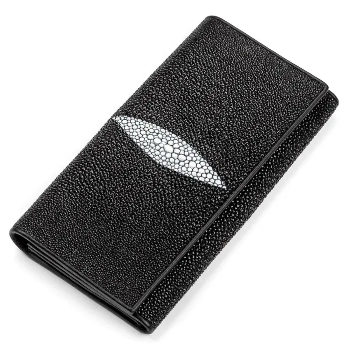 Гаманець жіночий STINGRAY LEATHER 18096 із натуральної шкіри морського ската Чорний