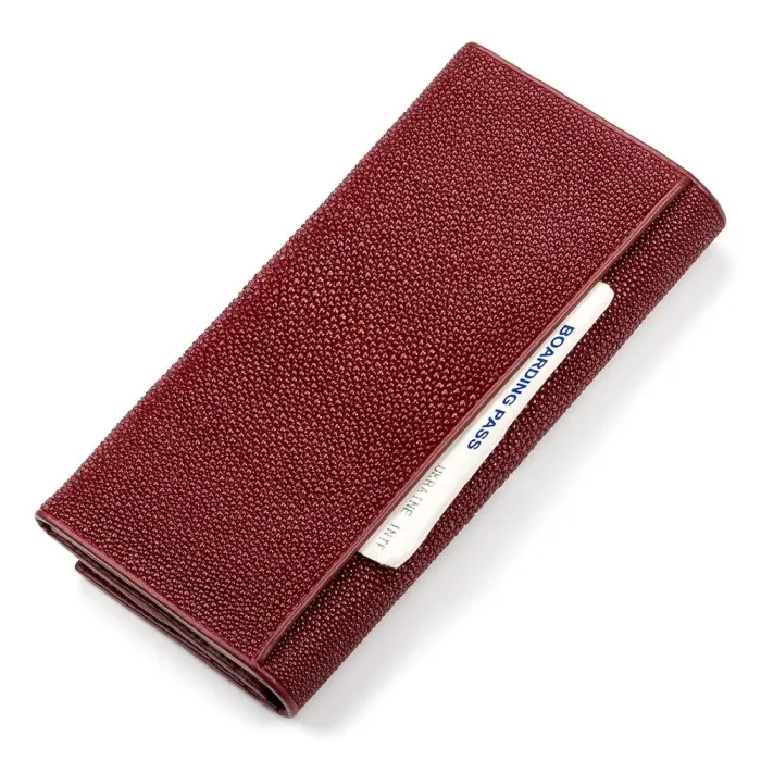 Гаманець жіночий STINGRAY LEATHER 18097 із натуральної шкіри морського ската Бордовий