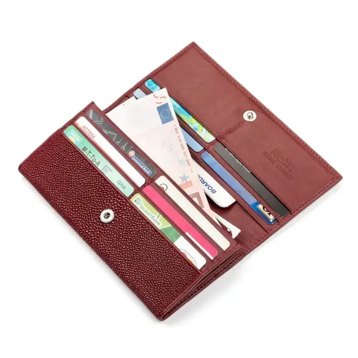 Гаманець жіночий STINGRAY LEATHER 18097 із натуральної шкіри морського ската Бордовий