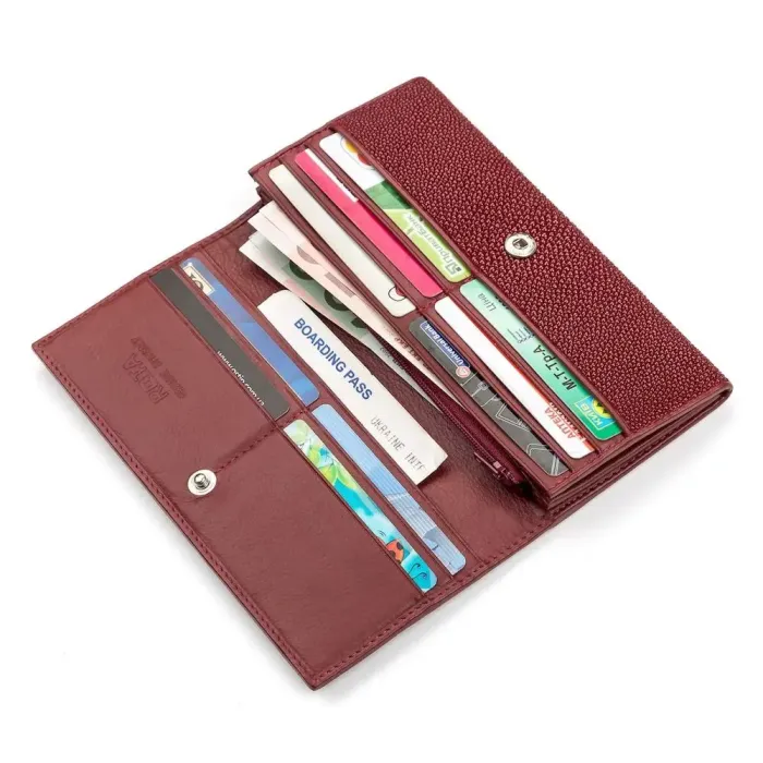 Гаманець жіночий STINGRAY LEATHER 18097 із натуральної шкіри морського ската Бордовий