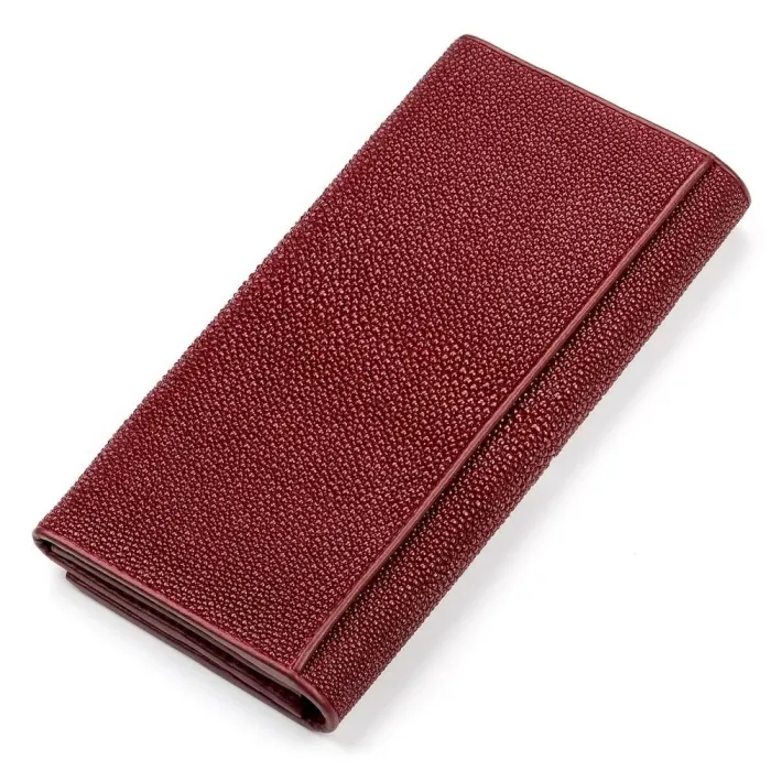 Гаманець жіночий STINGRAY LEATHER 18097 із натуральної шкіри морського ската Бордовий