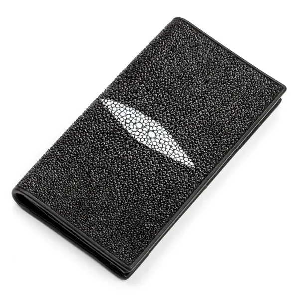 Портмоне STINGRAY LEATHER 18098 із натуральної шкіри морського ската Чорне