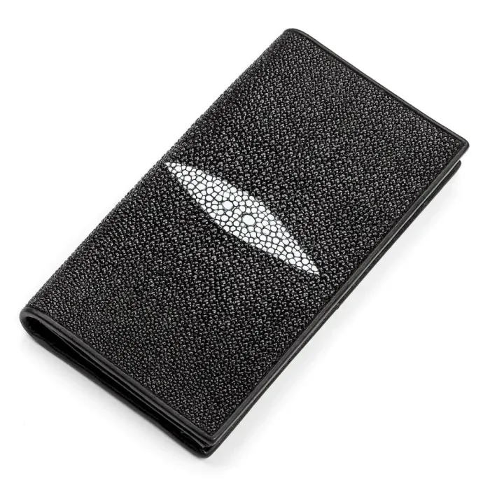 Портмоне STINGRAY LEATHER 18098 із натуральної шкіри морського ската Чорне