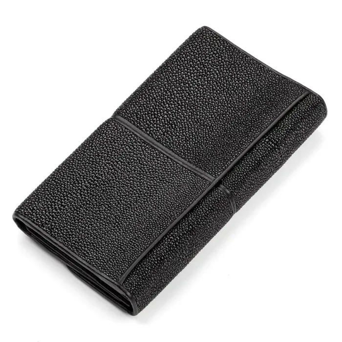Гаманець жіночий STINGRAY LEATHER 18099 із натуральної шкіри морського ската Чорний