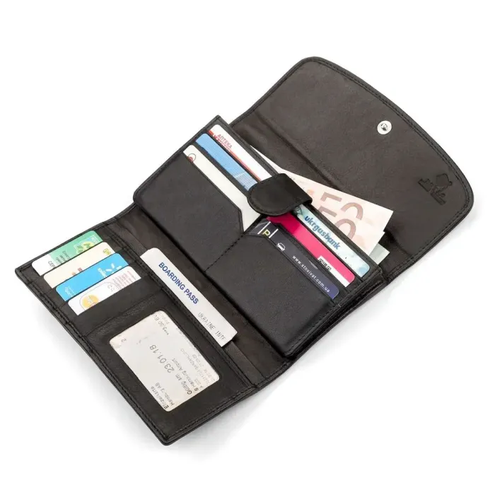 Гаманець жіночий STINGRAY LEATHER 18099 із натуральної шкіри морського ската Чорний