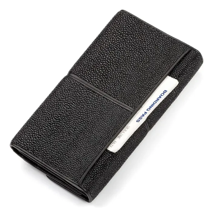 Гаманець жіночий STINGRAY LEATHER 18099 із натуральної шкіри морського ската Чорний