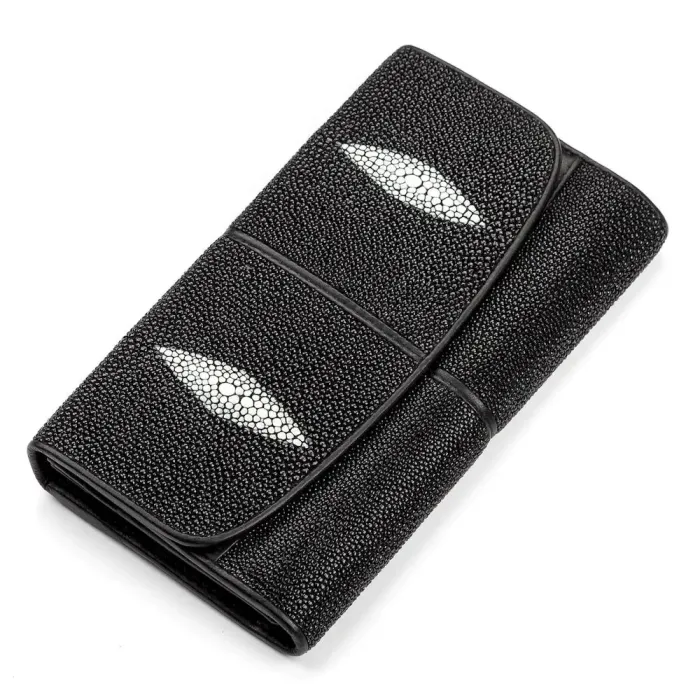 Гаманець жіночий STINGRAY LEATHER 18099 із натуральної шкіри морського ската Чорний