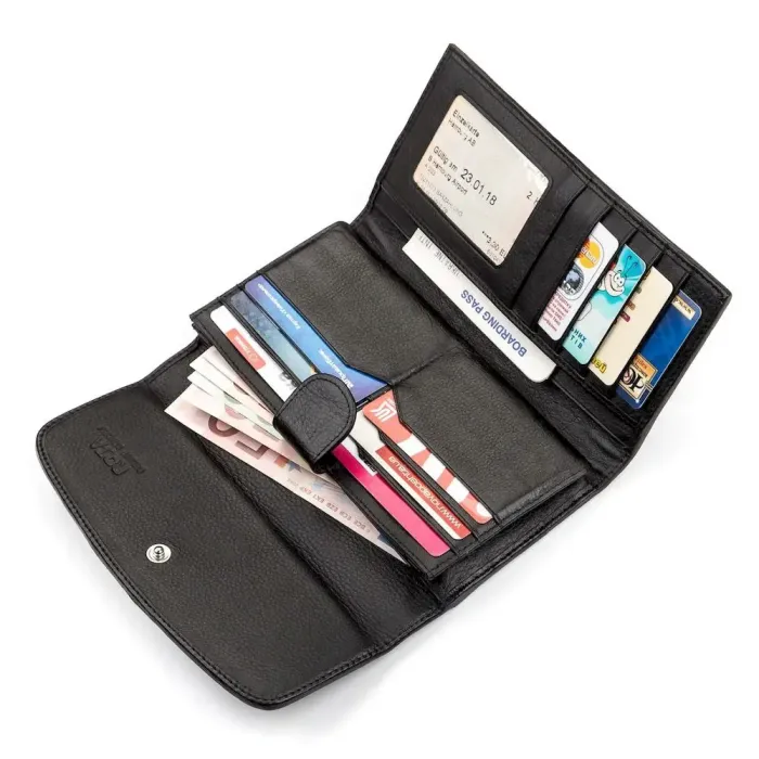 Гаманець жіночий STINGRAY LEATHER 18100 із натуральної шкіри морського ската Чорний