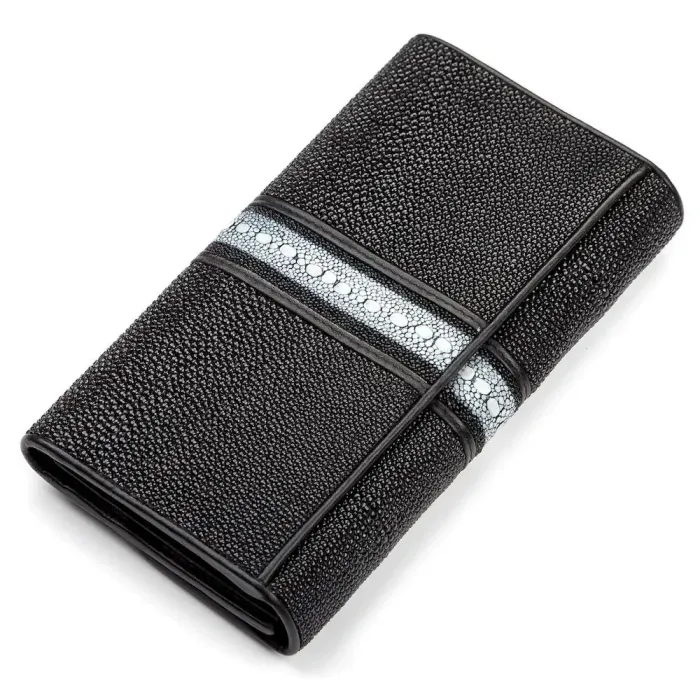 Гаманець жіночий STINGRAY LEATHER 18102 із натуральної шкіри морського ската Чорний