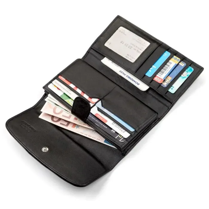 Гаманець жіночий STINGRAY LEATHER 18102 із натуральної шкіри морського ската Чорний