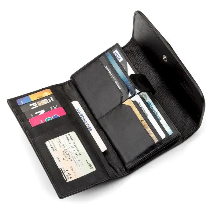 Гаманець жіночий STINGRAY LEATHER 18103 із натуральної шкіри морського ската Чорний