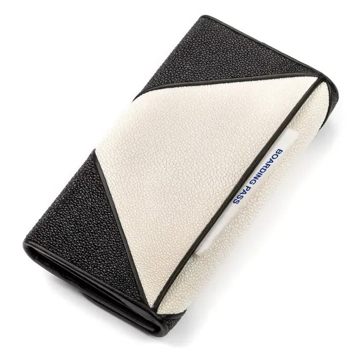 Гаманець жіночий STINGRAY LEATHER 18103 із натуральної шкіри морського ската Чорний