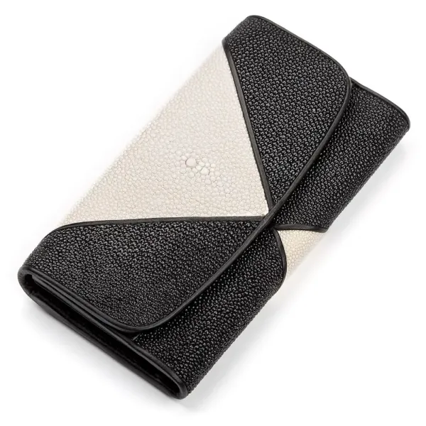 Гаманець жіночий STINGRAY LEATHER 18103 із натуральної шкіри морського ската Чорний