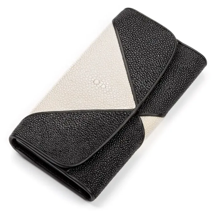 Гаманець жіночий STINGRAY LEATHER 18103 із натуральної шкіри морського ската Чорний