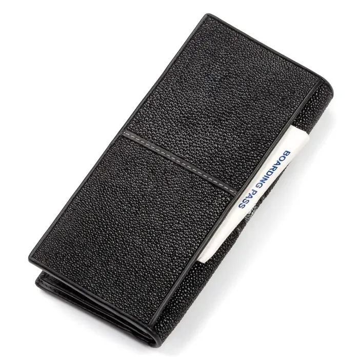Гаманець STINGRAY LEATHER 18104 із натуральної шкіри морського ската Чорний