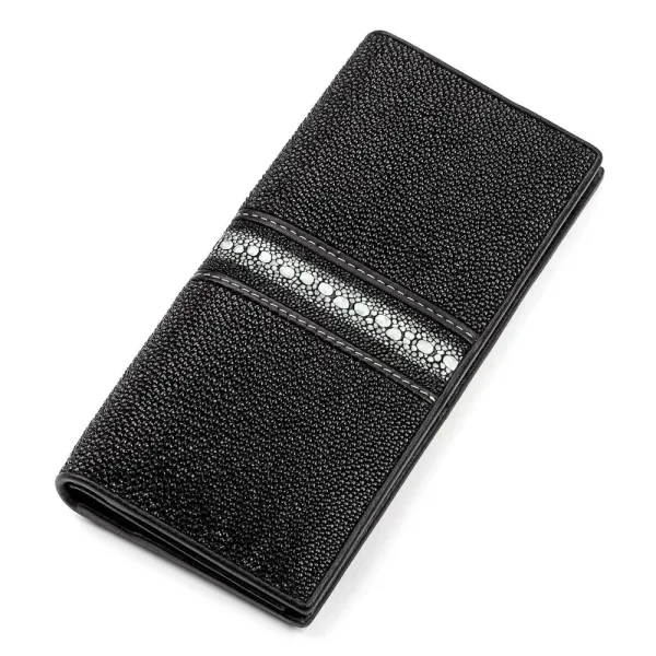 Гаманець STINGRAY LEATHER 18104 із натуральної шкіри морського ската Чорний
