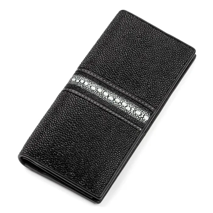 Гаманець STINGRAY LEATHER 18104 із натуральної шкіри морського ската Чорний