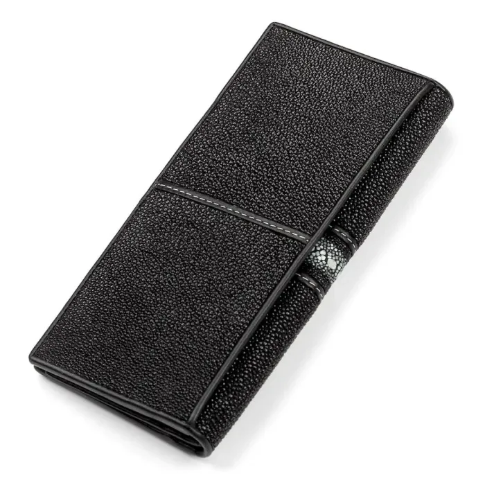 Гаманець STINGRAY LEATHER 18104 із натуральної шкіри морського ската Чорний
