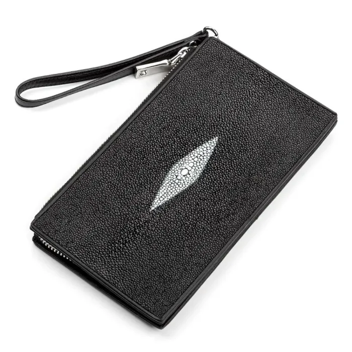 Гаманець клатч STINGRAY LEATHER 18105 із натуральної шкіри морського ската Чорний
