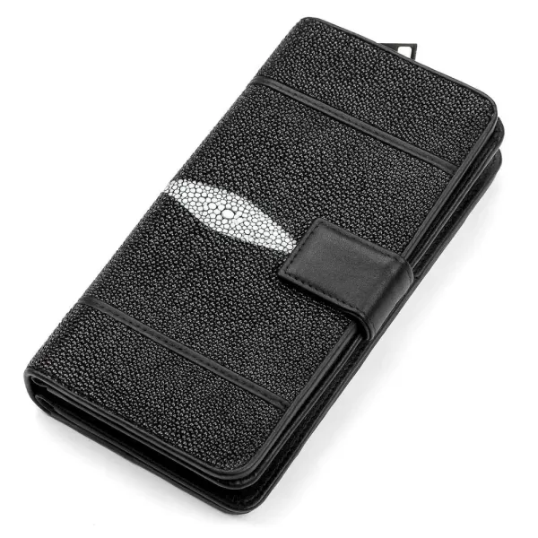 Гаманець клатч STINGRAY LEATHER 18106 із натуральної шкіри морського ската Чорний