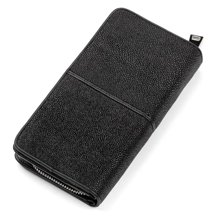 Гаманець клатч STINGRAY LEATHER 18107 із натуральної шкіри морського ската Чорний