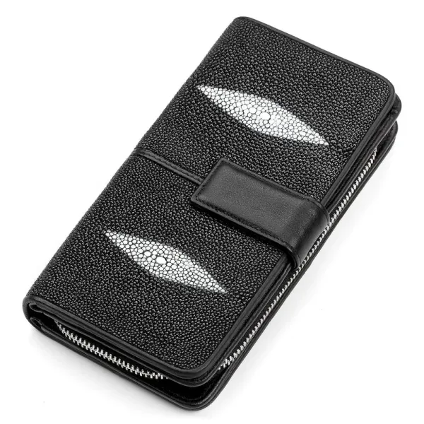 Гаманець клатч STINGRAY LEATHER 18107 із натуральної шкіри морського ската Чорний