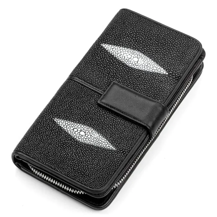 Гаманець клатч STINGRAY LEATHER 18107 із натуральної шкіри морського ската Чорний