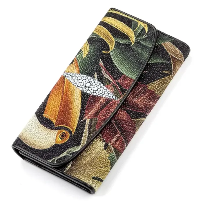 Гаманець жіночий STINGRAY LEATHER 18108 із натуральної шкіри морського ската Різнокольоровий