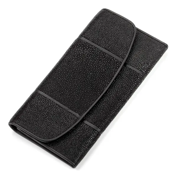 Гаманець жіночий STINGRAY LEATHER 18112 із натуральної шкіри морського ската Чорний