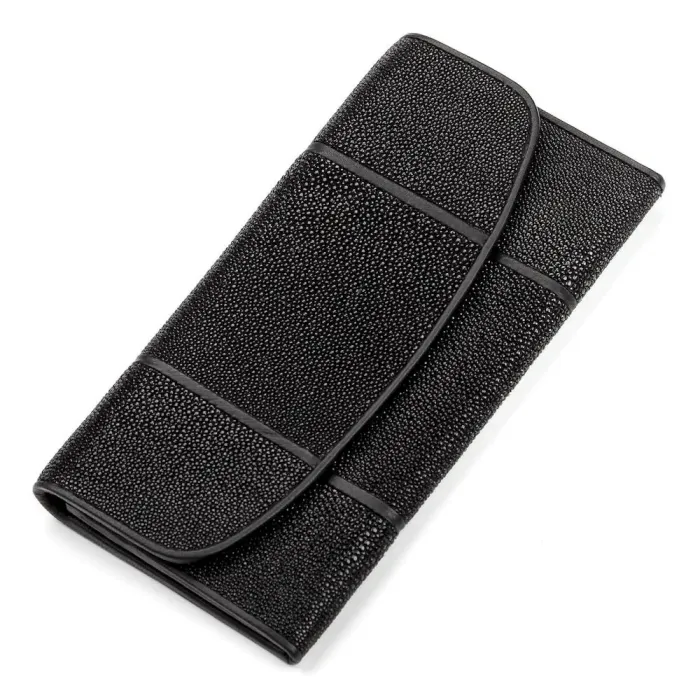 Гаманець жіночий STINGRAY LEATHER 18112 із натуральної шкіри морського ската Чорний