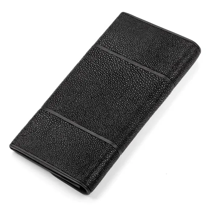 Гаманець жіночий STINGRAY LEATHER 18112 із натуральної шкіри морського ската Чорний