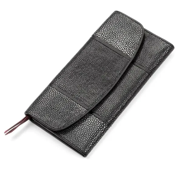 Гаманець жіночий STINGRAY LEATHER 18113 із натуральної шкіри морського ската Чорний