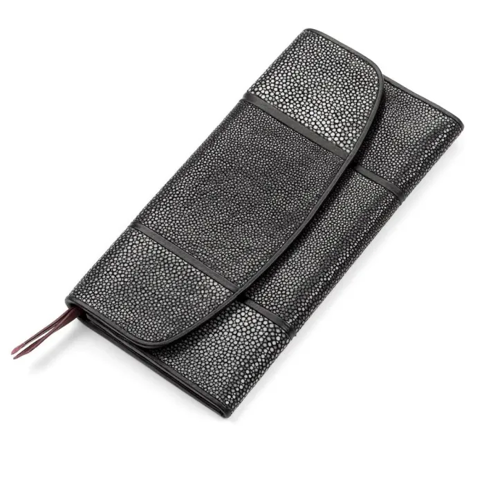 Гаманець жіночий STINGRAY LEATHER 18113 із натуральної шкіри морського ската Чорний